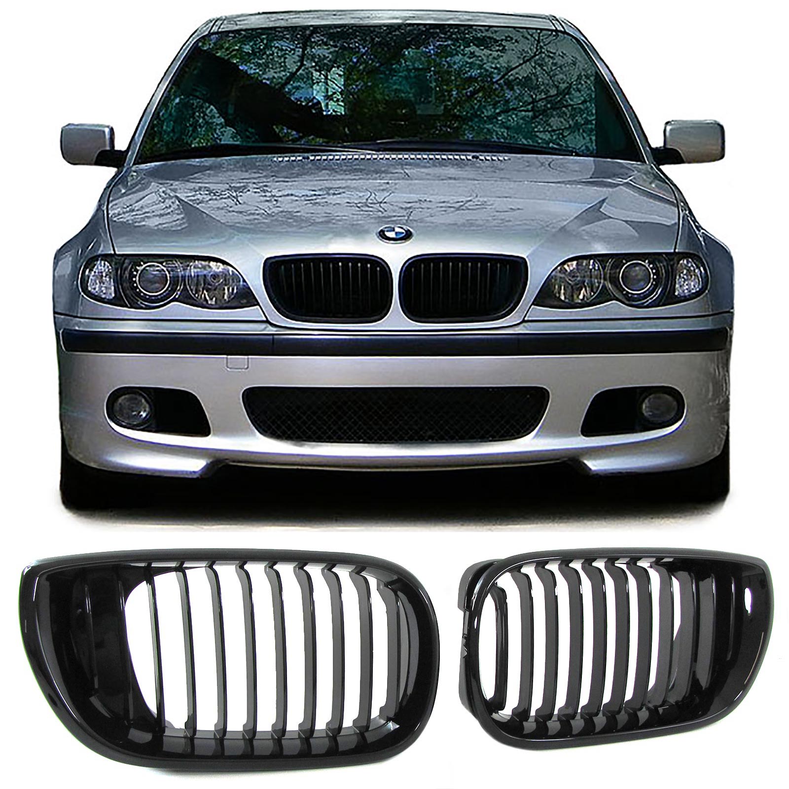 Grill zwart ribben BMW E46 Limousine/Touring 01-05