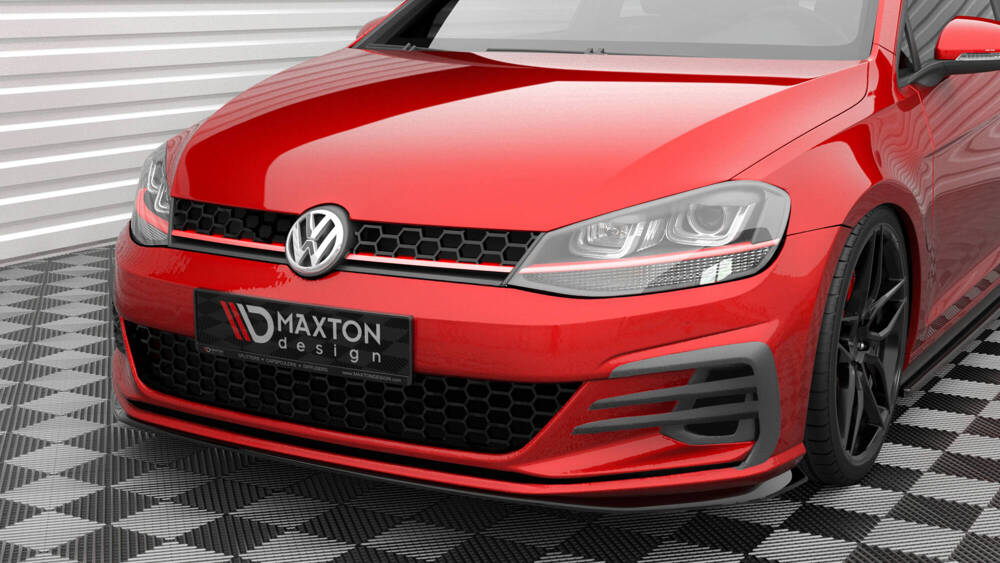 Voorspoiler VW Golf 7.5 GTI Facelift Glans Zwart V.4