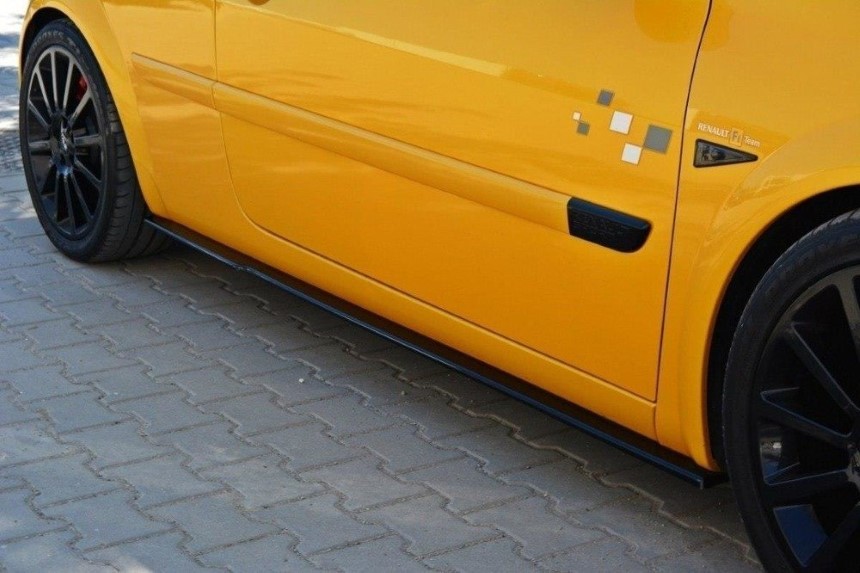 Zijskirts Renault Megane 2 RS Maxton Design glans zwart