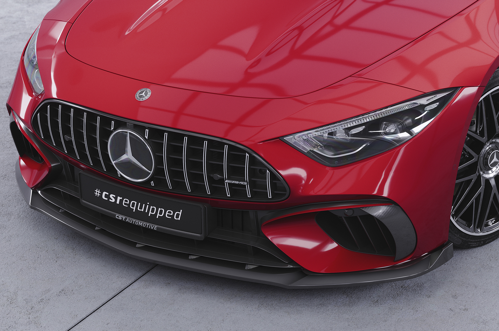 Voorspoiler Mercedes Benz SL (R232) AMG CSR Glans Zwart