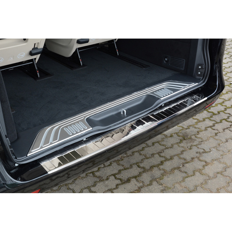 Chroom RVS Achterbumperprotector  Mercedes Vito / V-Klasse 2014-2019 & Facelift 2019- 'Ribs'
