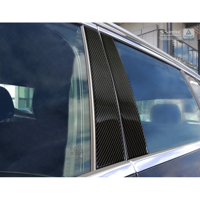 B-Stijl lijsten  Mercedes-Benz C-Klasse W205 Sedan 2014-2021 Zwart Carbon
