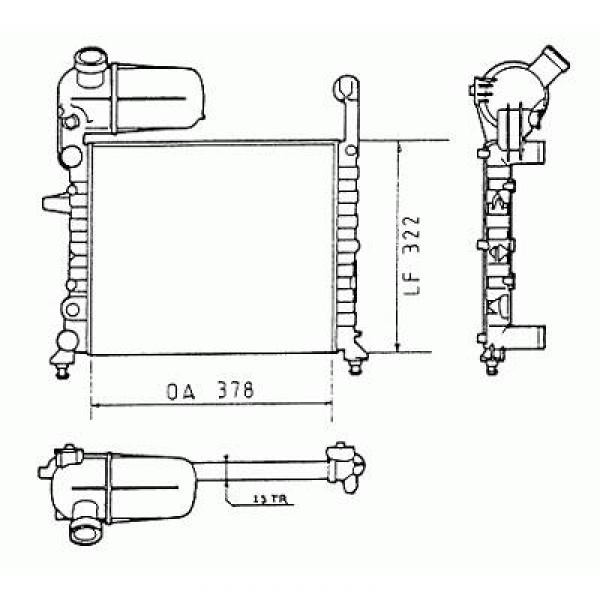 Radiator FIAT TIPO 88-95 380x322x23 1.1