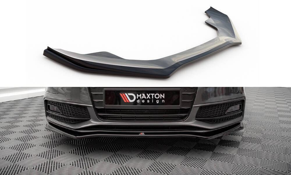 Voorspoiler V.4 Audi A4 S-Line / S4 B8 FL Maxton Glans Zwart