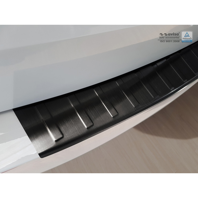 Zwart RVS Achterbumperprotector  Skoda Octavia III Kombi 2013-2016 'Ribs'