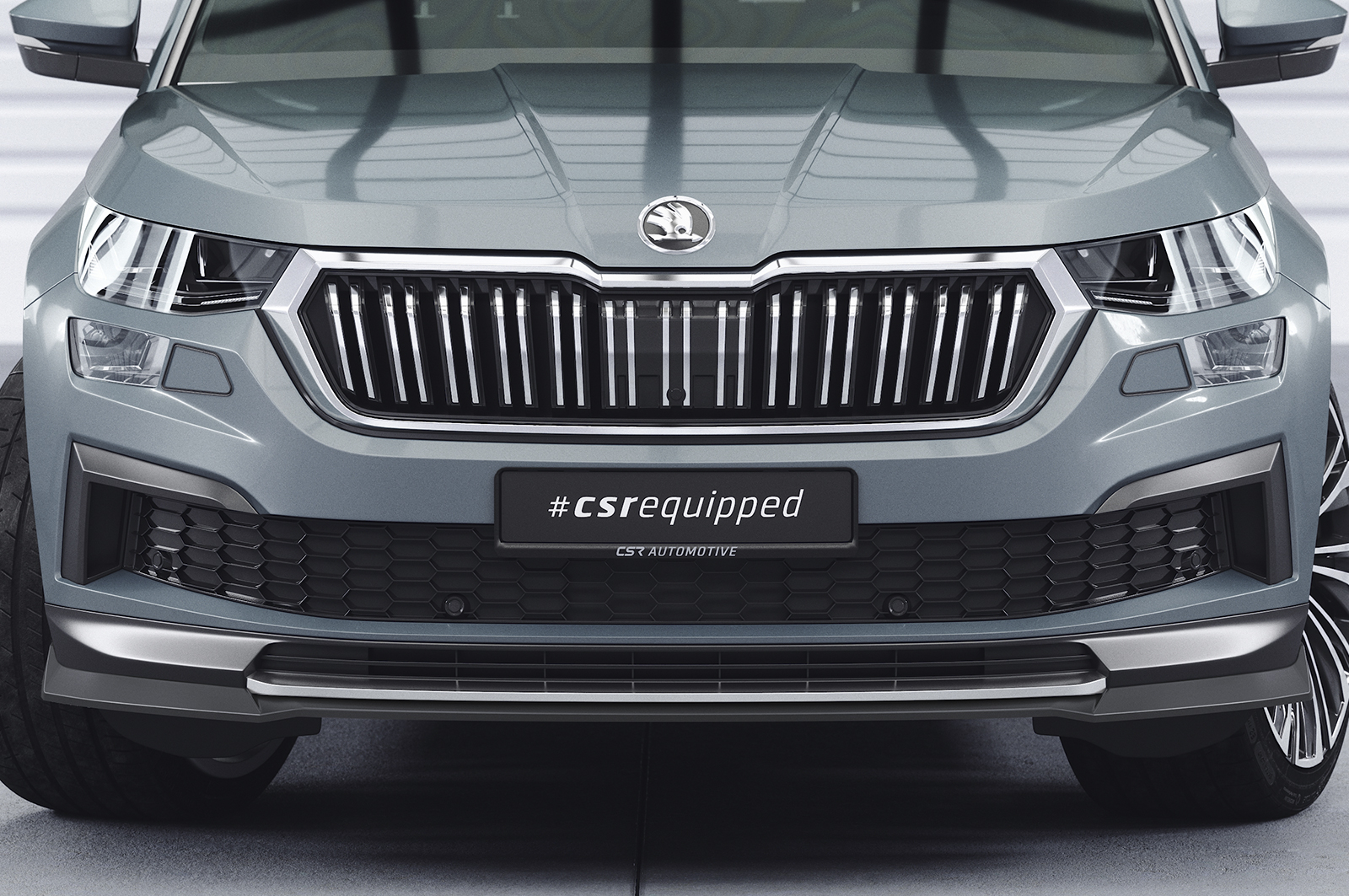 Voorspoiler passend voor Skoda Kodiaq CSR Glans Zwart