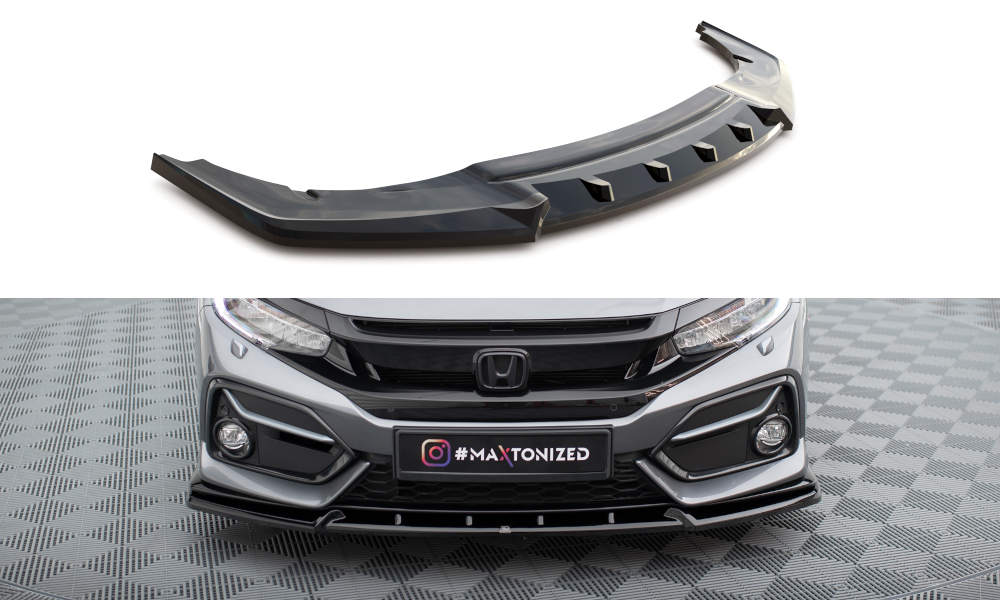 Voorspoiler Honda Civic Sport 2020 - 2023 Maxton Glans Zwart