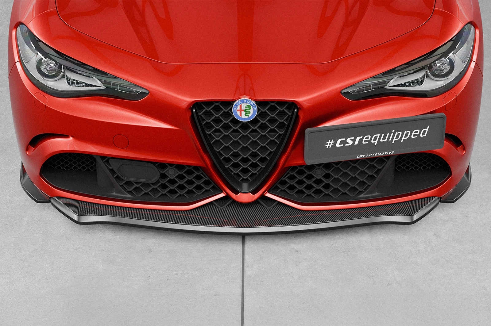 Voorspoiler Alfa Romeo Giulia Quadrifoglio glans zwart