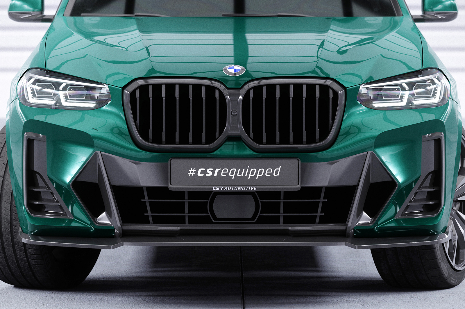 Voorspoiler BMW X3 G01 M pakket FL CSR Glans Zwart