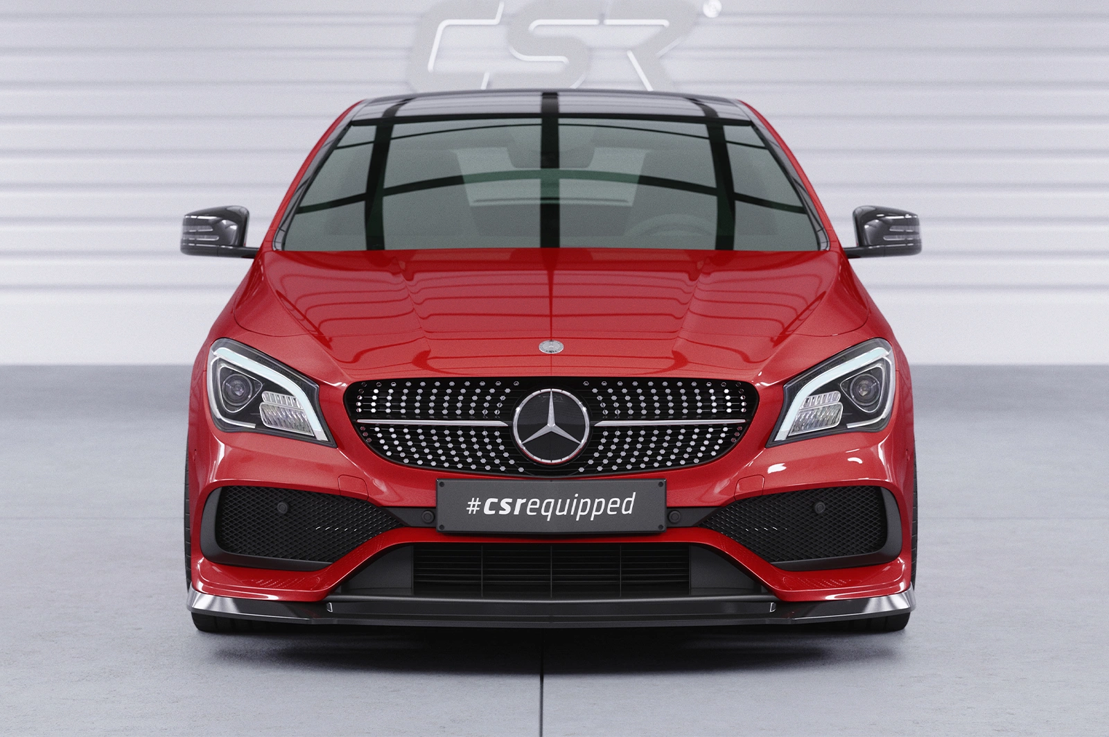 Voorspoiler Mercedes-Benz CLA 117 AMG-Line Glans Zwart (Facelift) – CSR Automotive