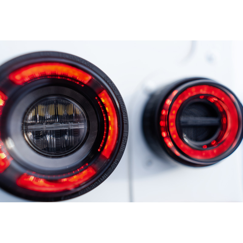 Glohh GL-2x Dynamic LED Achterlichten  Landrover 90/110 1983-1990 & Defender (LD) 1990-2016 - Zwart (6-delig)