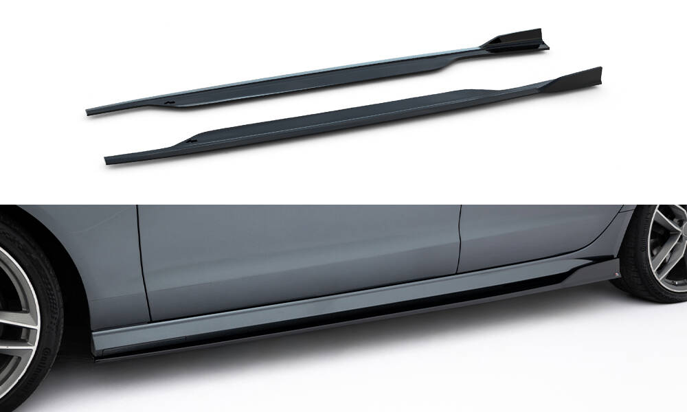 Zijskirts V.2 Audi A6 / A6 C7 S-line/ S6 C7 Facelift Maxton Glanzend zwart