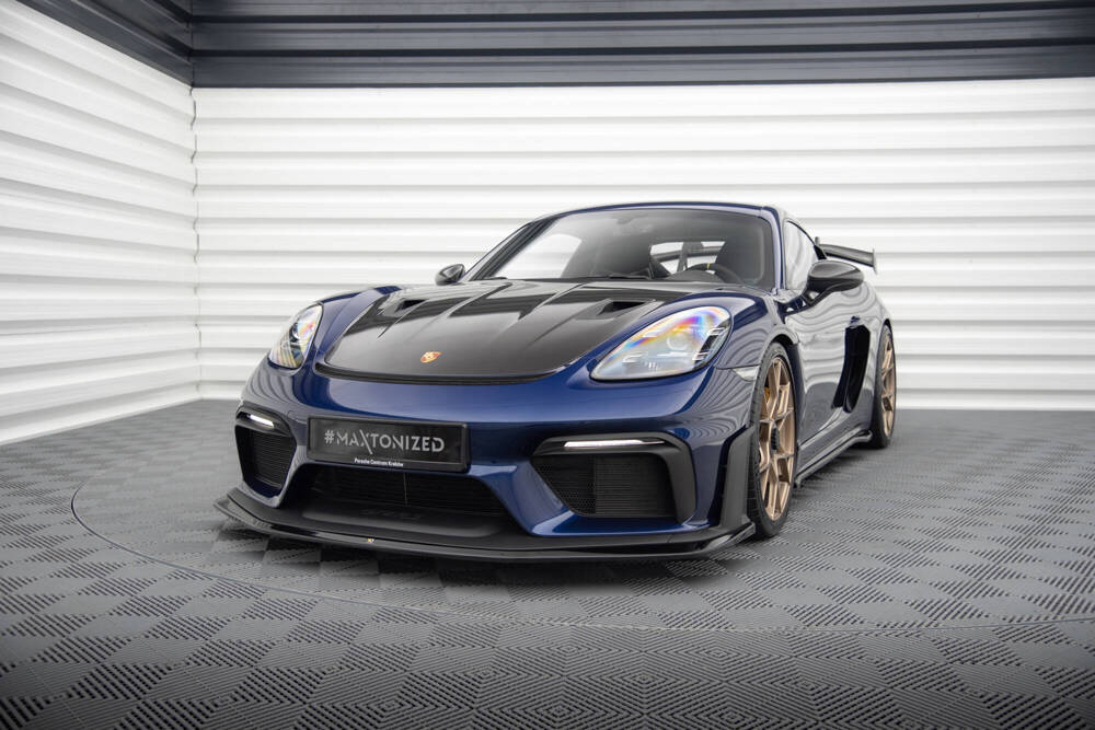 Voorspoiler Porsche 718 Cayman GT4 RS Maxton Glans Zwart