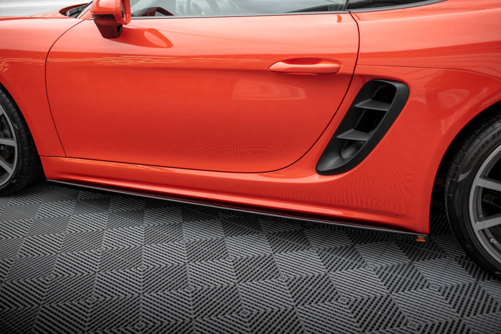 Zijskirts Porsche 718 Cayman 982c Maxton Glans Zwart