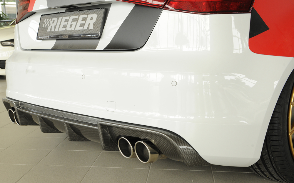 Achter Skirt Audi A3 8V 12-16 S-line Rieger carbon look