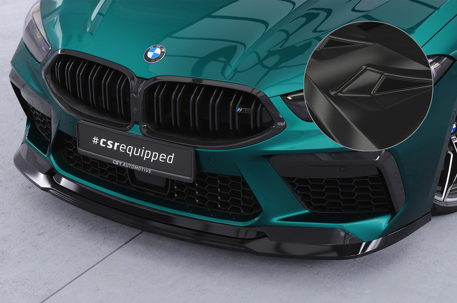 Voorspoiler BMW M8 Competition (F91/F92/F93) glans zwart