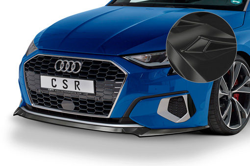 Voorspoiler Audi A3 (8Y) CSR glans Zwart