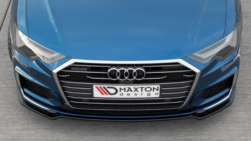 Voorspoiler V.1 Audi A6 S-Line / S6 C8 Maxton Glans Zwart