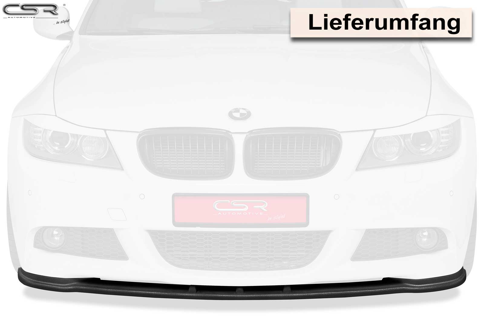 Voorspoiler BMW 3er E90 / E91 Glans Zwart – 09/2008–05/2012
