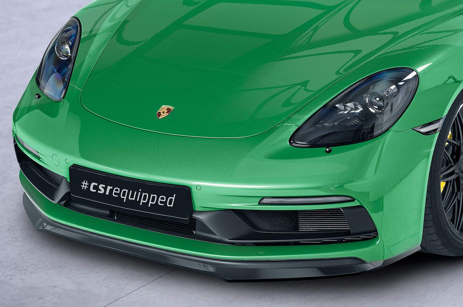 Voorspoiler Porsche 718 Cayman/Boxster GTS 4.0 (982) CSR glans Zwart
