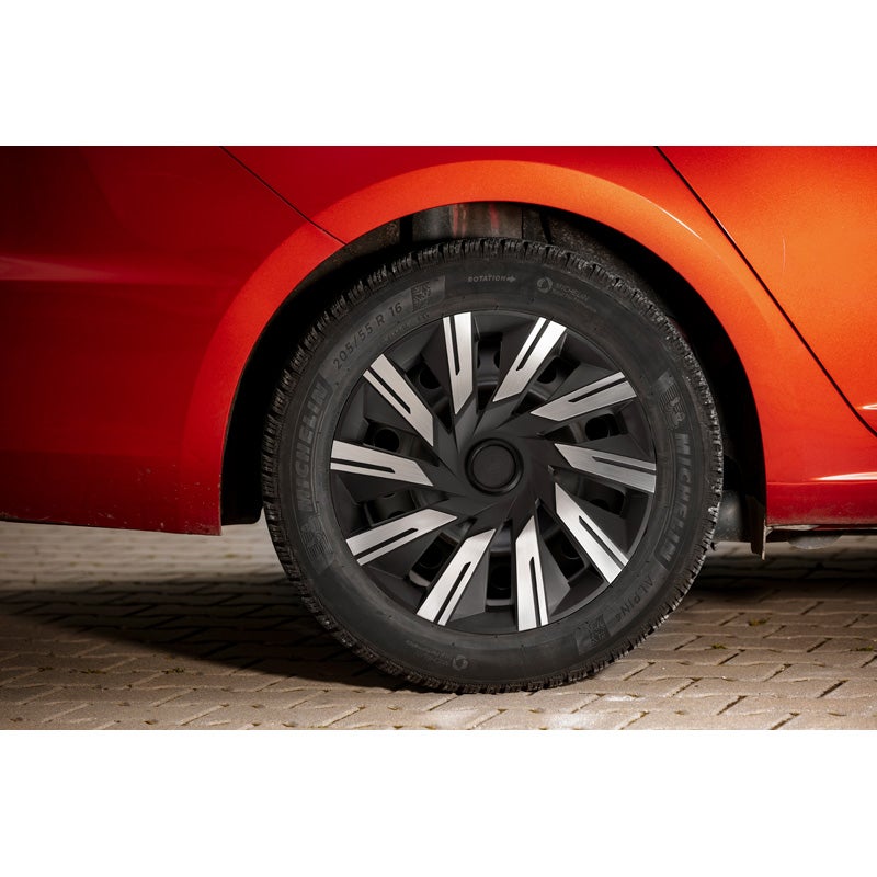 4-Delige J-Tec Wieldoppenset Tecna 16-inch alu/zwart