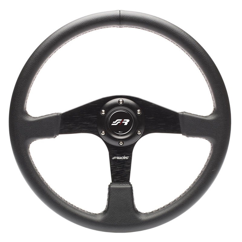 Simoni Racing Universeel Sportstuur Defender - Zwart Eco-Leder - Diameter 380mm