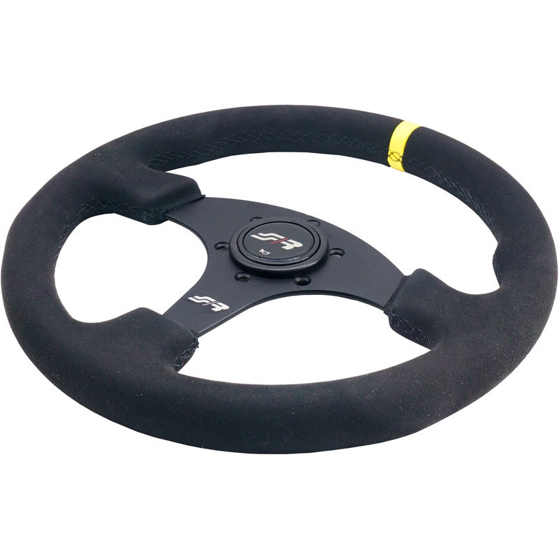 Simoni Racing Universeel Sportstuur Manji - Zwart Suède - Diameter 330mm