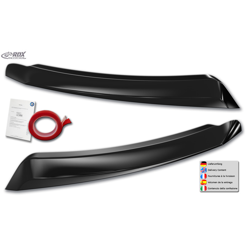 RDX Koplampspoilers  Dacia Duster II 2018-2024 (ABS Glanzend Zwart)