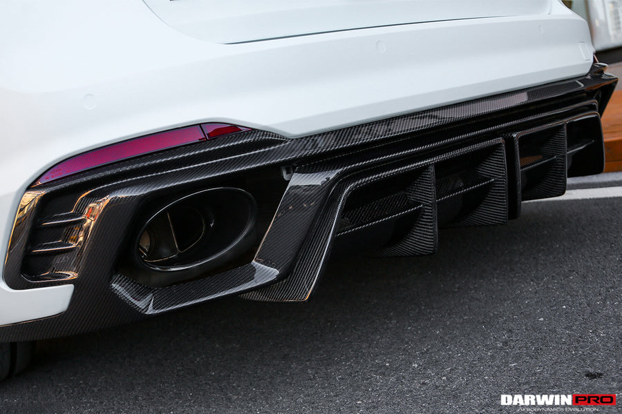 Audi RS4 B9 BKSS Style Rear Diffuser w/ Cap Carbon 2017-2022