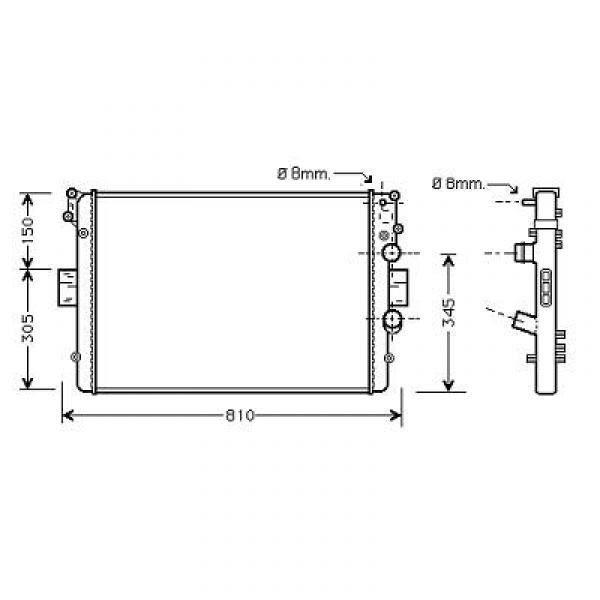 Radiator DAILY 00->> 650x440x27 2.8 TD92/108 KW -AC