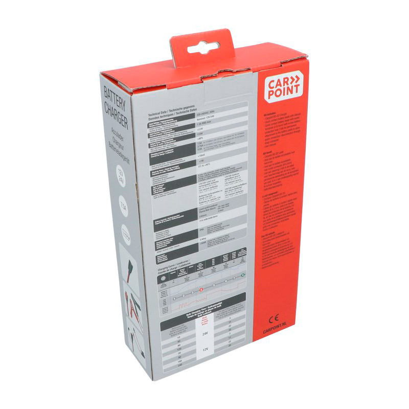 Carpoint BX-2D 12V/24V Acculader 7.5 Ampère Lithium