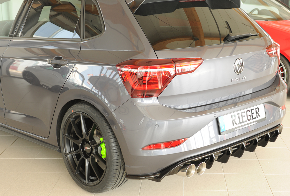 Diffuser Volkwagen Polo GTI 2G AW 2021-.... Zwart Glans Rieger