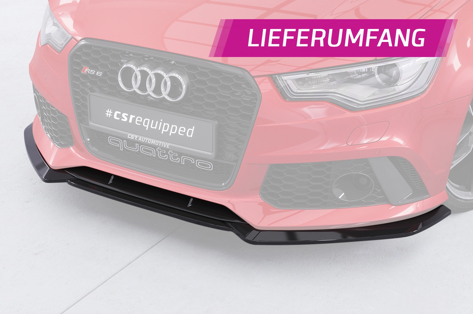 Voorspoiler Audi RS6 C7 Glans Zwart (2013-2018)
