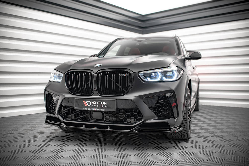Voorspoiler V.2 BMW X5M G05 Maxton Glans Zwart