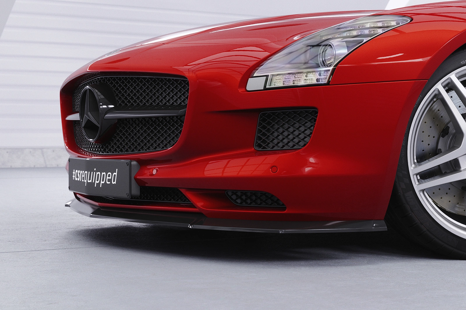 Voorspoiler Mercedes-Benz SLS AMG (197) glans zwart – 2009–06/2014
