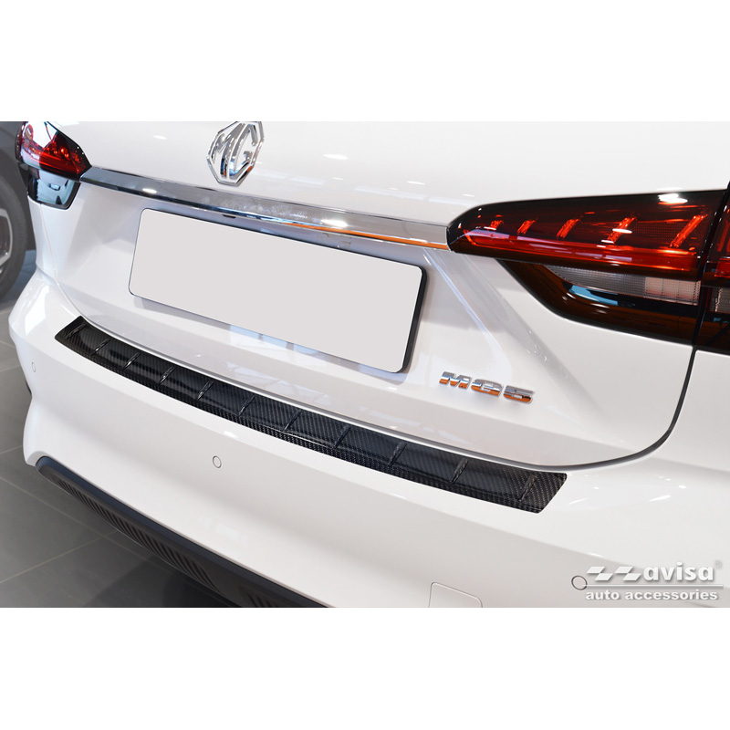 Echt 3D Carbon Achterbumperprotector  MG 5 SW (EV) 2022- 'Ribs'