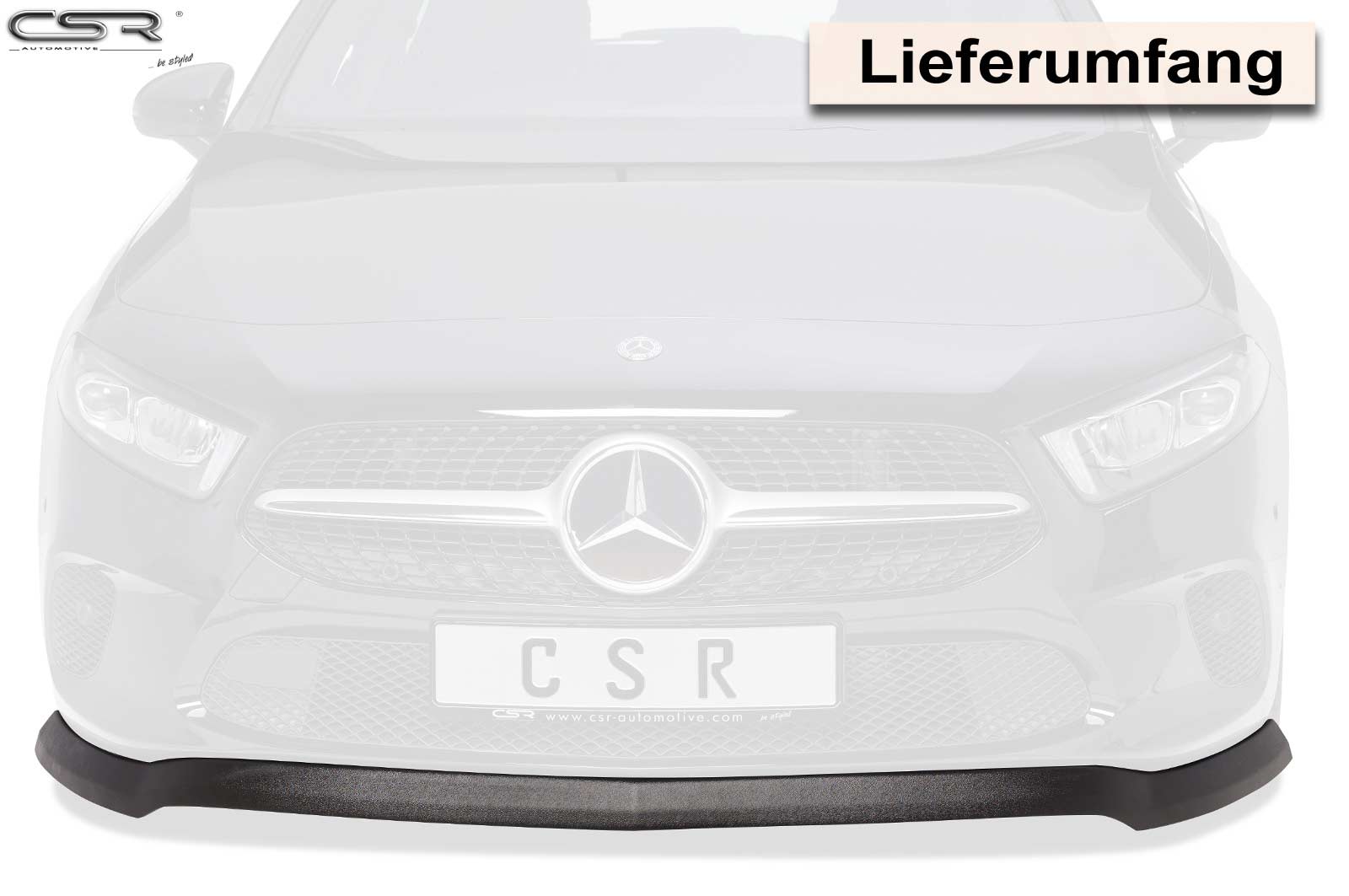 Voorspoiler Mercedes A-Klasse W177 Glans Zwart