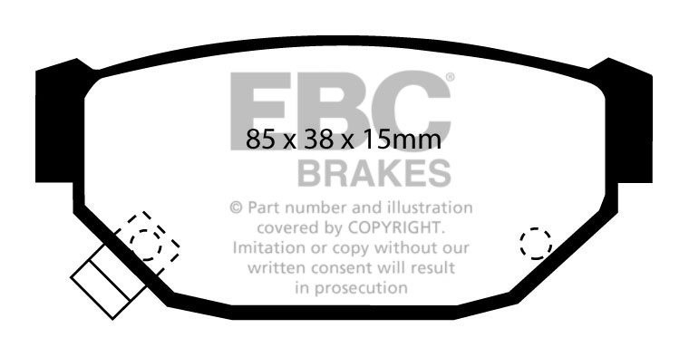 EBC Brakes SUBARU Series 1/2/L 1.8 GT (AC4) 84-91 Remblokken ach