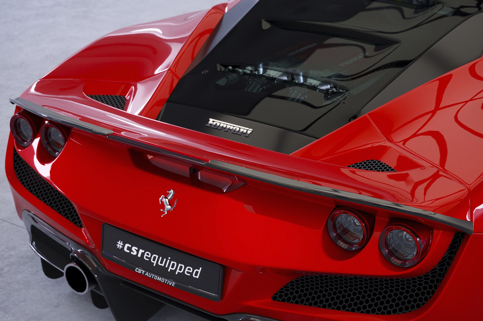Achterspoiler Ferrari F8 Tributo / Spider glans zwart CSR