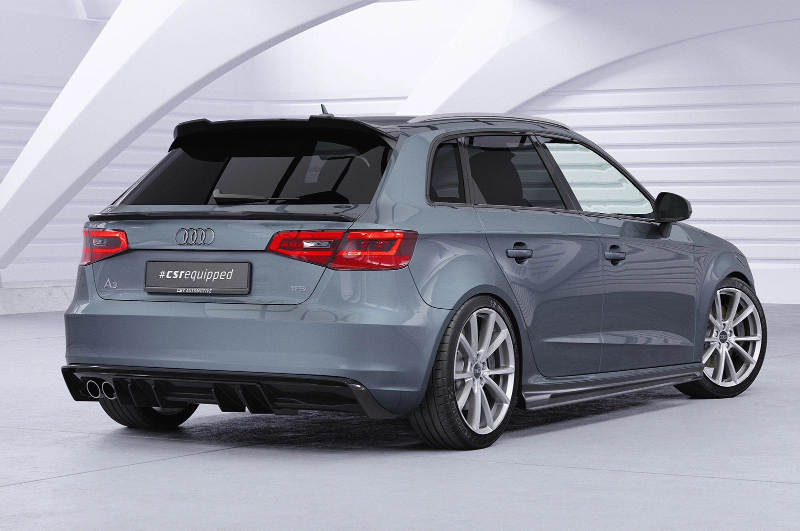Dakspoiler Audi A3 8V CSR glans zwart