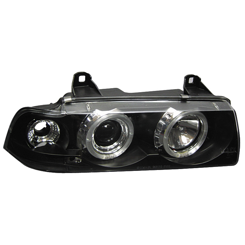 Set Koplampen  BMW 3-Serie E36 Sedan/Touring - Zwart - incl. Knipperlichten & Angel-Eyes