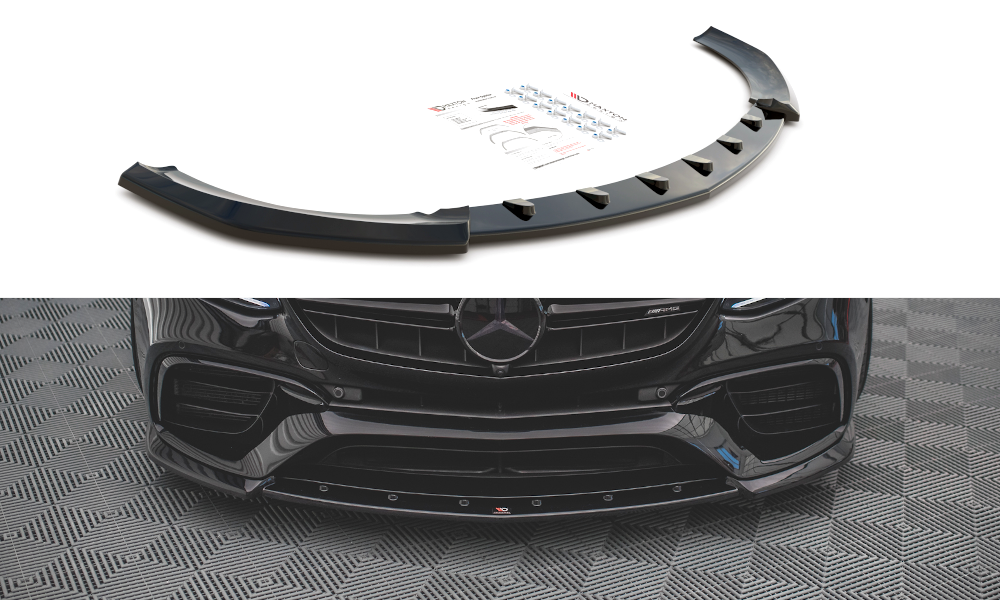 Voorspoiler V.3 Mercedes E63 AMG Maxton Glans Zwart