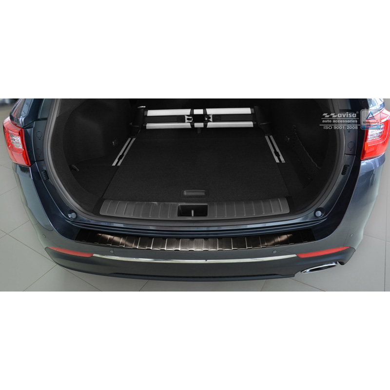 Zwart RVS Achterbumperprotector  Kia Optima Combi 2016- 'Ribs'