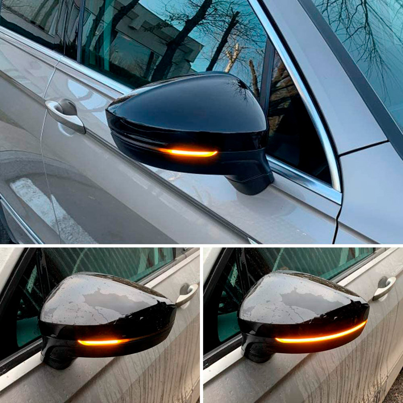 Set LED Zijspiegel-Knipperlichten  Volkswagen Tiguan II 2016- & Tiguan Allspace 2017- - Rookgrijs - incl. Dynamic Running Light