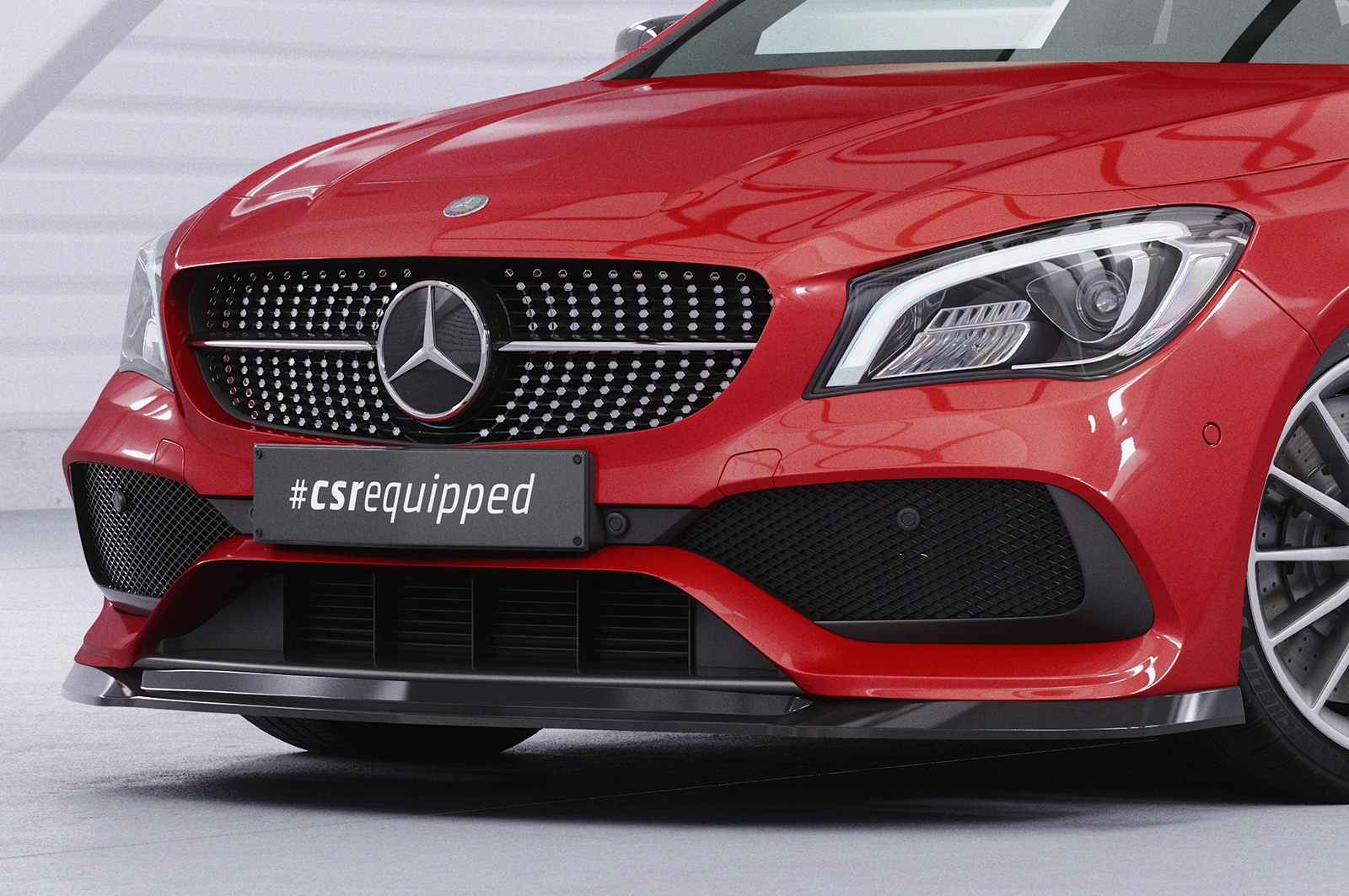 Voorspoiler Mercedes-Benz CLA 117 AMG-Line Glans Zwart (Facelift) – CSR Automotive