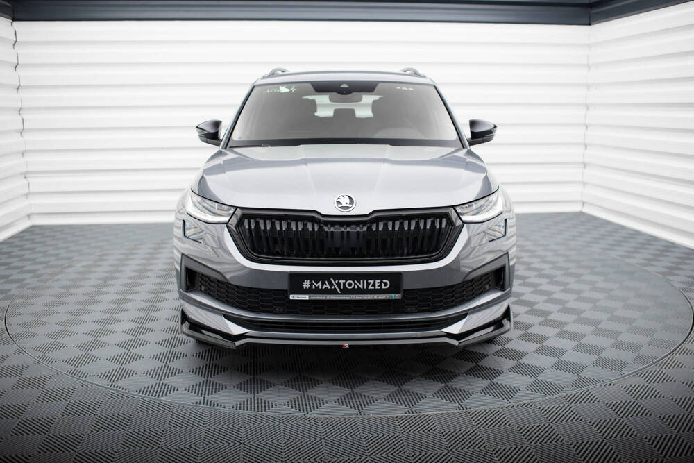 Voorspoiler Skoda Kodiaq Mk1 Facelift Sportline Maxton Design glans zwart V.2
