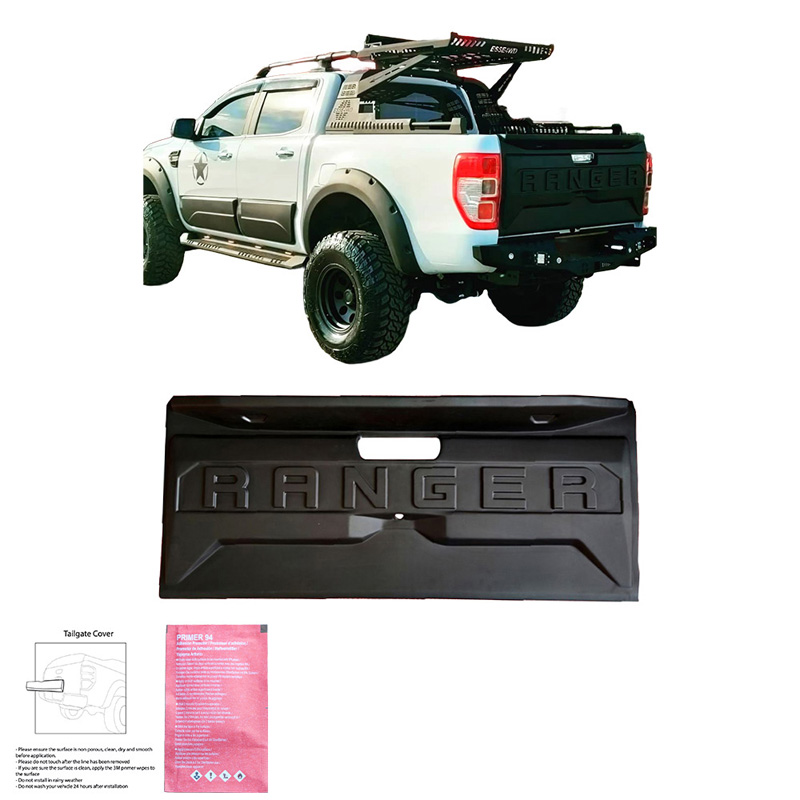 Achterklepcover  Ford Ranger T6/T7/T8 2012-2022 - Versie 2 - Matzwart