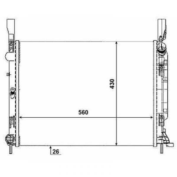 Radiator KANGOO 08->> 560x460x26 1.5 dCI - /+AC