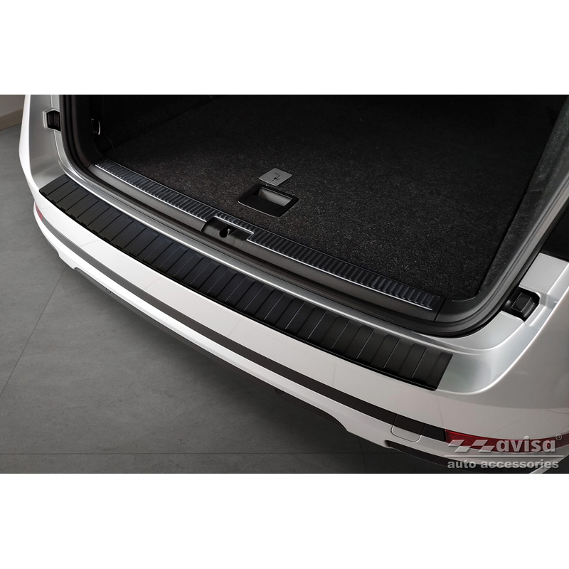 Matzwart RVS Achterbumperprotector  Skoda Superb III Combi 2015-2019 & Facelift 2019-2024 incl. Scout 'Ribs'