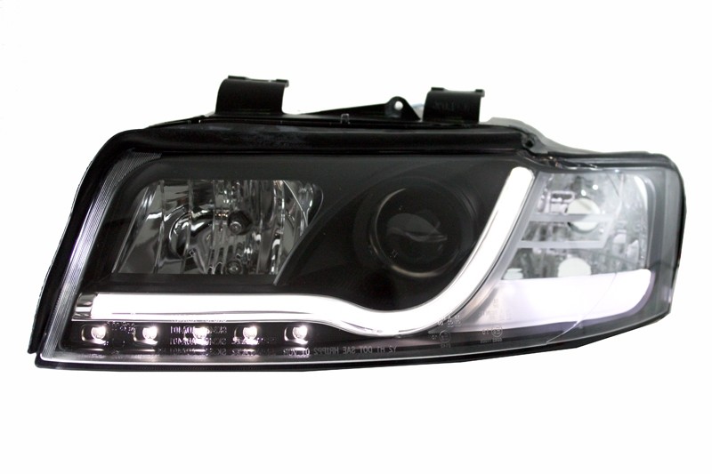 Headlights Audi A4 8E 01-04 Tube Light LED black